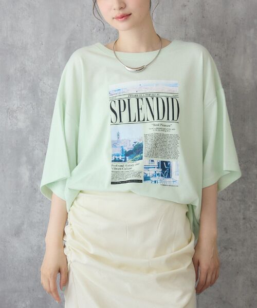 RETRO GIRL(レトロガール)の「cityフォトBIGTEE(Tシャツ/カットソー・レディース・チャコールグレー/グリーン/ホワイト・FREE)」の3枚目の写真