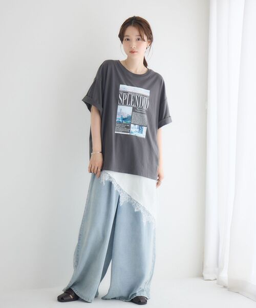 RETRO GIRL(レトロガール)の「cityフォトBIGTEE(Tシャツ/カットソー・レディース・チャコールグレー/グリーン/ホワイト・FREE)」の8枚目の写真