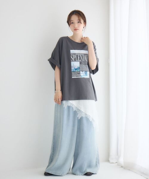 RETRO GIRL(レトロガール)の「cityフォトBIGTEE(Tシャツ/カットソー・レディース・チャコールグレー/グリーン/ホワイト・FREE)」の9枚目の写真