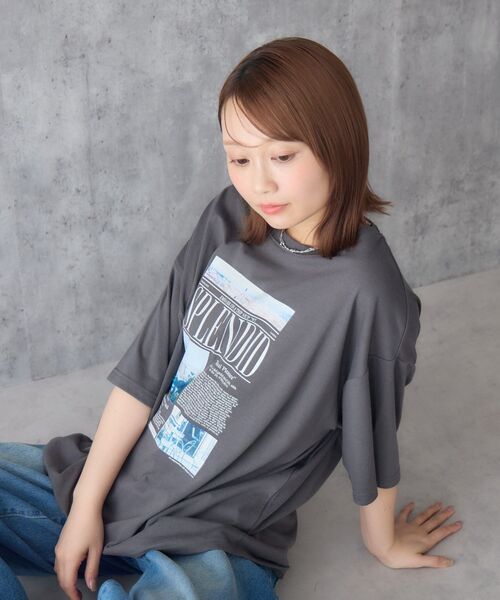 RETRO GIRL(レトロガール)の「cityフォトBIGTEE(Tシャツ/カットソー・レディース・チャコールグレー/グリーン/ホワイト・FREE)」の11枚目の写真