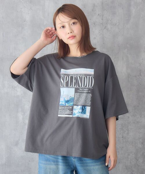 RETRO GIRL(レトロガール)の「cityフォトBIGTEE(Tシャツ/カットソー・レディース・チャコールグレー/グリーン/ホワイト・FREE)」の12枚目の写真