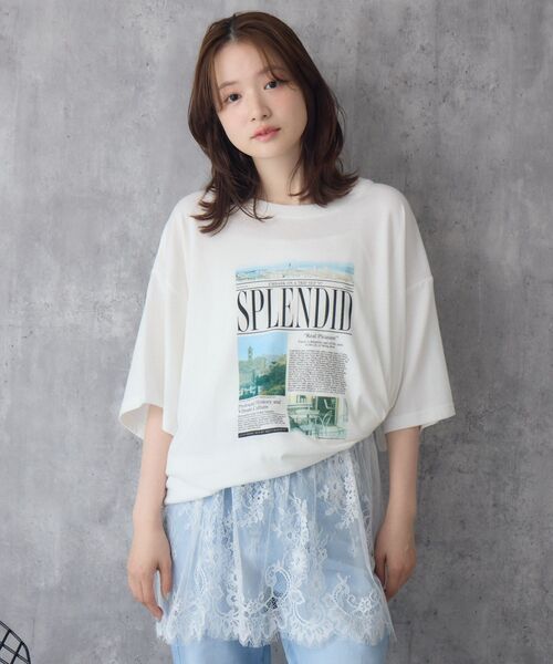 RETRO GIRL(レトロガール)の「cityフォトBIGTEE(Tシャツ/カットソー・レディース・チャコールグレー/グリーン/ホワイト・FREE)」の15枚目の写真