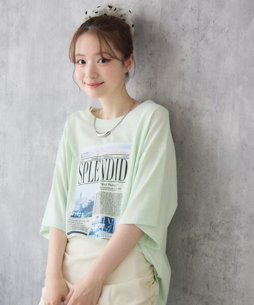 RETRO GIRL(レトロガール)の「cityフォトBIGTEE(Tシャツ/カットソー・レディース・チャコールグレー/グリーン/ホワイト・FREE)」の22枚目の写真