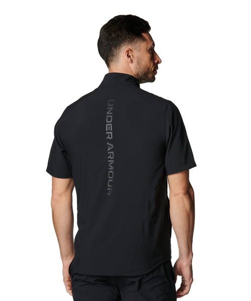 UNDER ARMOUR(アンダーアーマー)の「UAフレッシュウーブン フルジップ ショートスリーブ ジャケット(トレーニング/メンズ)(その他アウター・メンズ・ブラック・S/L/2XL/XL/M)」の3枚目の写真