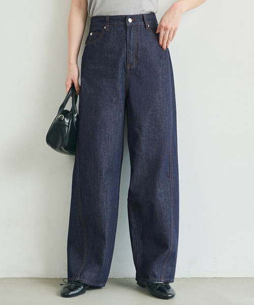 coca(coca)(コカ)の「カーブデニムパンツ(デニムパンツ・レディース・インディゴブルー/ブルー・S/L/M)」の2枚目の写真