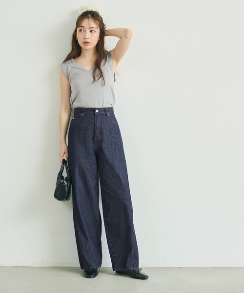 coca(coca)(コカ)の「カーブデニムパンツ(デニムパンツ・レディース・インディゴブルー/ブルー・S/L/M)」の3枚目の写真