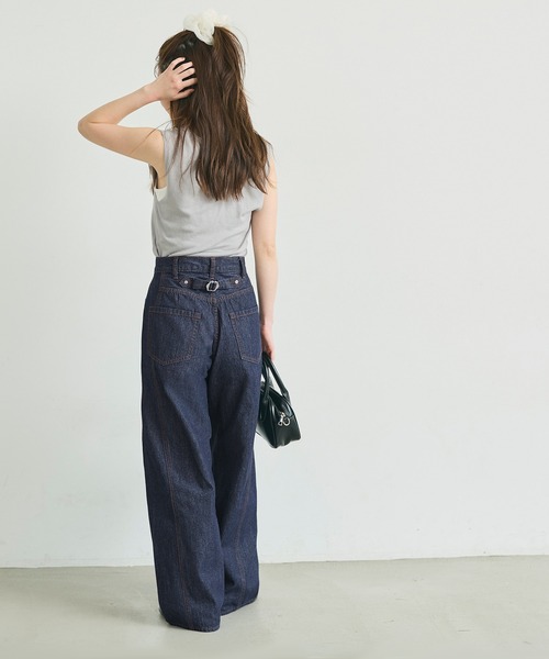 coca(coca)(コカ)の「カーブデニムパンツ(デニムパンツ・レディース・インディゴブルー/ブルー・S/L/M)」の5枚目の写真