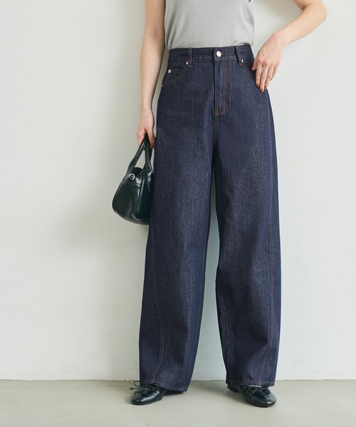 coca(coca)(コカ)の「カーブデニムパンツ(デニムパンツ・レディース・インディゴブルー/ブルー・S/L/M)」の6枚目の写真