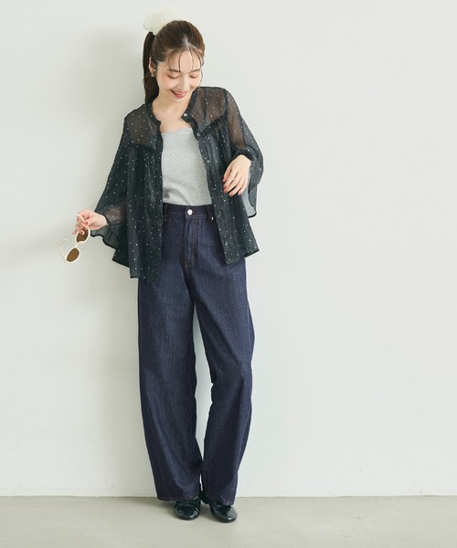 coca(coca)(コカ)の「カーブデニムパンツ(デニムパンツ・レディース・インディゴブルー/ブルー・S/L/M)」の7枚目の写真