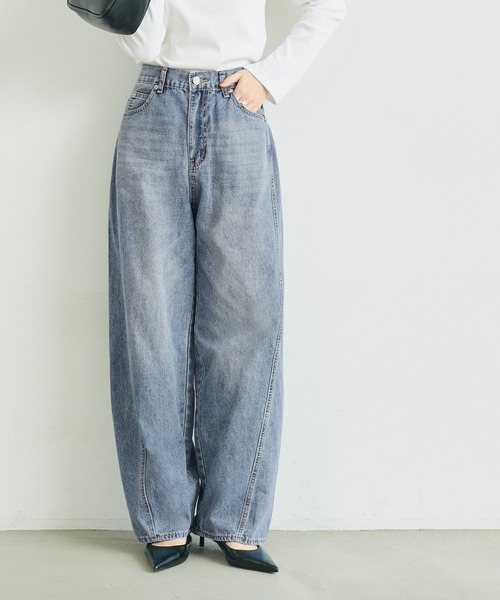 coca(coca)(コカ)の「カーブデニムパンツ(デニムパンツ・レディース・インディゴブルー/ブルー・S/L/M)」の9枚目の写真