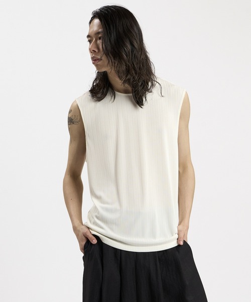 NO ID.（ノーアイディ）の「【NO ID.】 Layered C/N Pullover / レイヤードクルーネックプルオーバー（Tシャツ/カットソー・メンズ・グレー/ブラック/ホワイト・ONE SIZE）」の4枚目の写真
