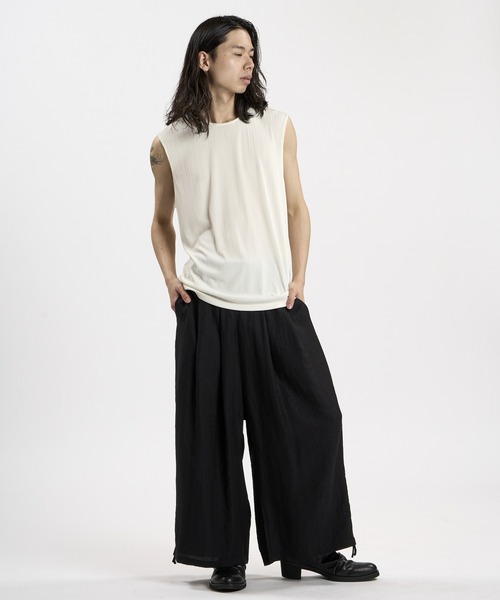 NO ID.（ノーアイディ）の「【NO ID.】 Layered C/N Pullover / レイヤードクルーネックプルオーバー（Tシャツ/カットソー・メンズ・グレー/ブラック/ホワイト・ONE SIZE）」の5枚目の写真