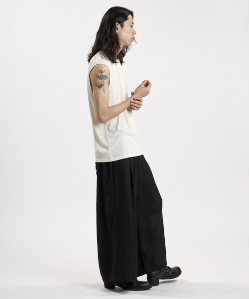 NO ID.（ノーアイディ）の「【NO ID.】 Layered C/N Pullover / レイヤードクルーネックプルオーバー（Tシャツ/カットソー・メンズ・グレー/ブラック/ホワイト・ONE SIZE）」の6枚目の写真
