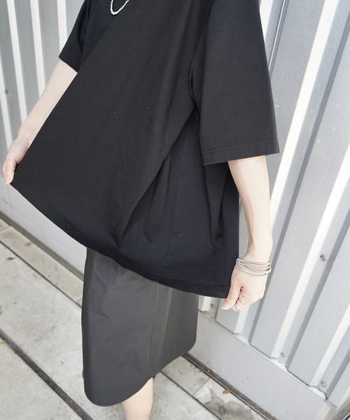 JOURNAL STANDARD LUXE（ジャーナルスタンダード　ラックス）の「バスクジャージ サイドタックプルオーバー（Tシャツ/カットソー・レディース・ホワイト/ブラック/ブラック系その他・FREE）」の5枚目の写真