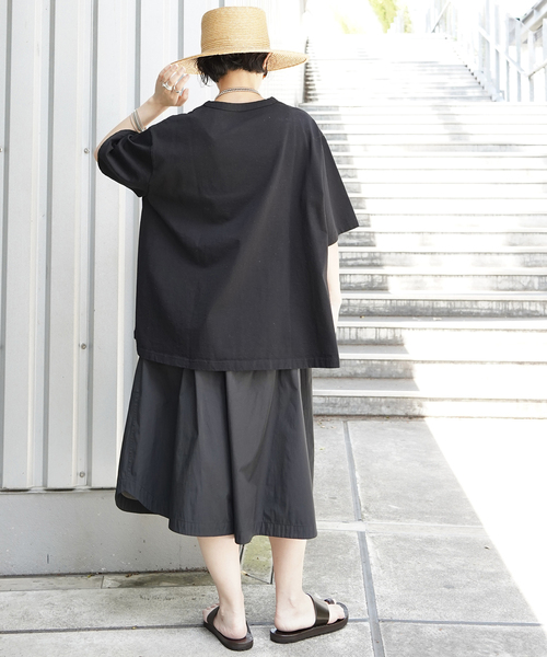 JOURNAL STANDARD LUXE（ジャーナルスタンダード　ラックス）の「バスクジャージ サイドタックプルオーバー（Tシャツ/カットソー・レディース・ホワイト/ブラック/ブラック系その他・FREE）」の6枚目の写真