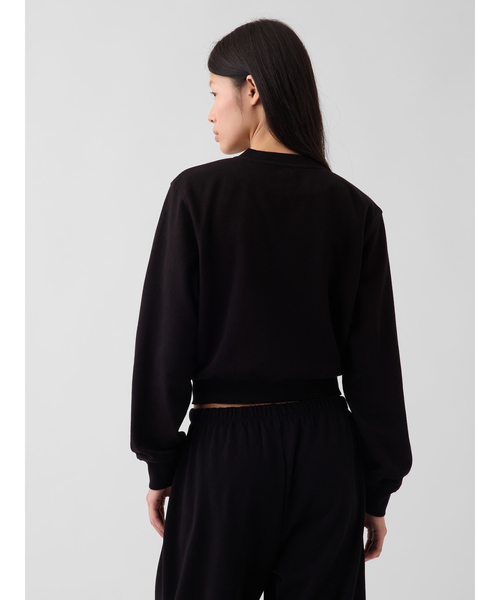 GAP(ギャップ)の「ヴィンテージソフト フレンチテリー リラックスフィット クロップド スウェットカーディガン(スウェット・レディース・グレー/ブラック・XXS/XS/S/M/L/XL)」の5枚目の写真