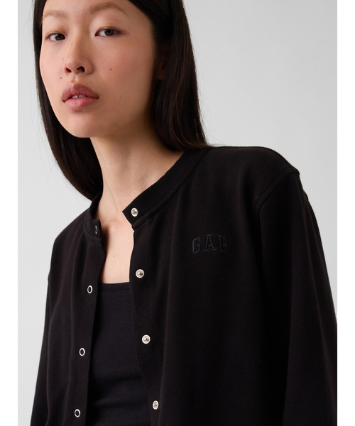GAP(ギャップ)の「ヴィンテージソフト フレンチテリー リラックスフィット クロップド スウェットカーディガン(スウェット・レディース・グレー/ブラック・XXS/XS/S/M/L/XL)」の3枚目の写真
