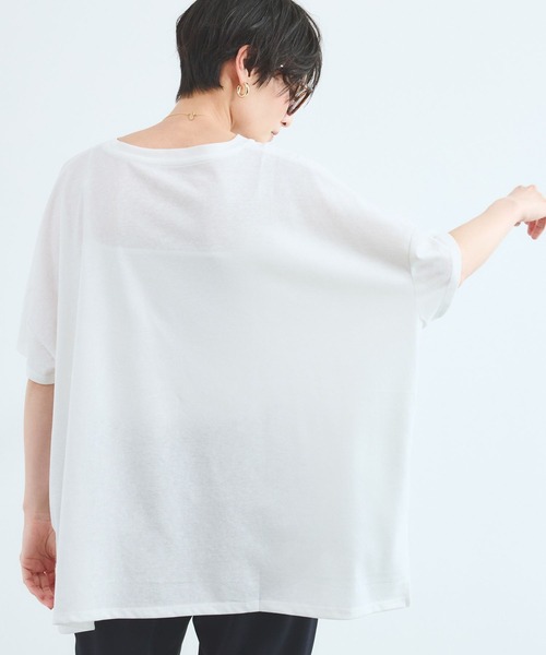 BARNYARDSTORM(バンヤードストーム)の「BARNYARDSTORM / スラブ調ワイドシルエットT / マシンウォッシャブル(Tシャツ/カットソー・レディース・ホワイト/ブラック/ブラウン・FREE)」の21枚目の写真