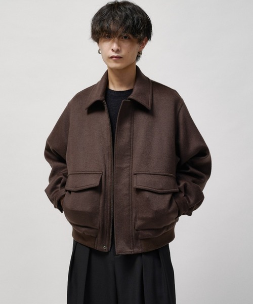 Lui's(ルイス)の「ビーバーメルトン A2ジャケット(ブルゾン・メンズ・ブラウン/グレー/ブラック/チャコールグレー・M/S)」の4枚目の写真