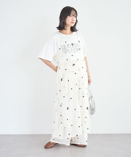 Green Parks(グリーンパークス)の「花柄刺繍ワイドパンツ(その他パンツ・レディース・アイボリー/ブラウン・FREE)」の12枚目の写真