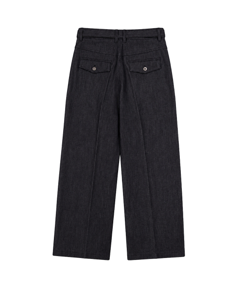 SYNQIA(シンキア)の「カーブドプリーツデニムトラウザー ブラック(デニムパンツ・メンズ・その他・SMALL/MEDIUM/LARGE)」の4枚目の写真