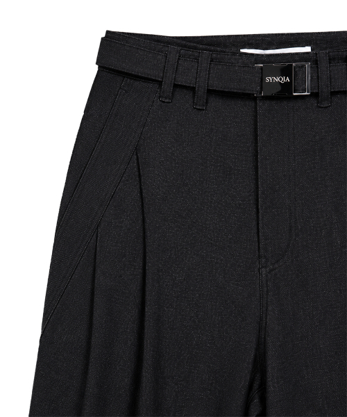 SYNQIA(シンキア)の「カーブドプリーツデニムトラウザー ブラック(デニムパンツ・メンズ・その他・SMALL/MEDIUM/LARGE)」の5枚目の写真