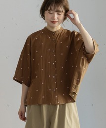 ドット刺繍ポンチョブラウス