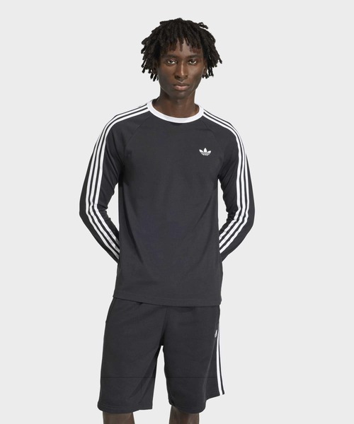 adidas(アディダス)の「スリーストライプス ロングスリーブ Tシャツ / ロンT / アディダスオリジナルス adidas Originals(Tシャツ/カットソー・メンズ・ブラック・SMALL/X-LARGE/MEDIUM/LARGE/X-SMALL/XX-SMALL/3XL/XX-LARGE)」の3枚目の写真