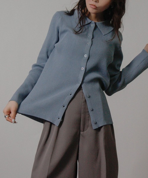 NYLAUS(ナイラス)の「【SG】オープンカラー ニット カーディガン 長袖(カーディガン/ボレロ・レディース・アイボリー/ブルー/ブラック・M)」の17枚目の写真