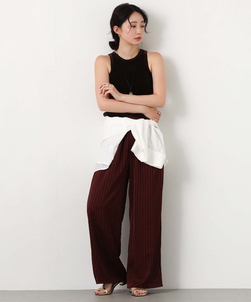 Gready Brilliant(グレディブリリアン)の「ストライプサテンストレート(その他パンツ・レディース・ブラウン/ワイン・38)」の15枚目の写真