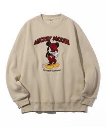 【Disney/ディズニー】ミッキーマウス&ベイマックス サガラ刺繍 アップリケ スウェット トレーナー 裏起毛