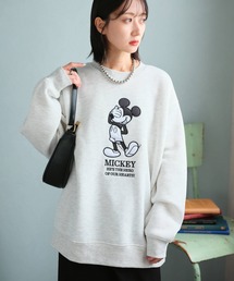 【Disney/ディズニー】ミッキーマウス&ベイマックス サガラ刺繍 アップリケ スウェット トレーナー 裏起毛