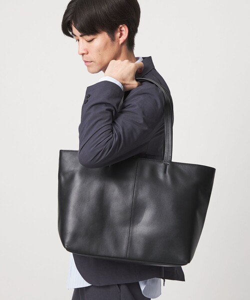 green label relaxing(グリーンレーベルリラクシング)の「GLR ファンクショナル V3 レザー トートバッグ(トートバッグ・メンズ・ネイビー/ダークブラウン/ブラック・FREE)」の5枚目の写真