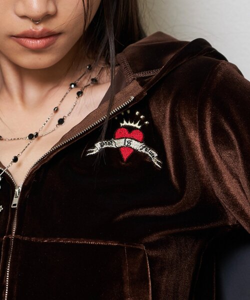 WHO'S WHO gallery(フーズフーギャラリー)の「【26AW LOOK掲載品番】ベロアインクドチビパーカー(パーカー・レディース・ブラウン/ピンク/ブルー・FREE)」の13枚目の写真