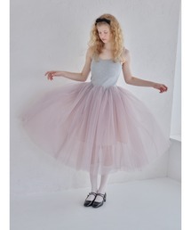 Volume tulle skirt tank dress / ボリュームチュールスカートタンクワンピース