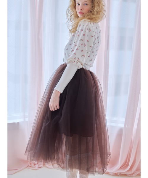 etre loin(エトルワン)の「Volume tulle skirt tank dress / ボリュームチュールスカートタンクワンピース(ワンピース・レディース・グレー/ブラウン/ブラック・M)」の6枚目の写真