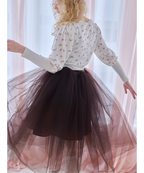 etre loin(エトルワン)の「Volume tulle skirt tank dress / ボリュームチュールスカートタンクワンピース(ワンピース・レディース・グレー/ブラウン/ブラック・M)」の7枚目の写真