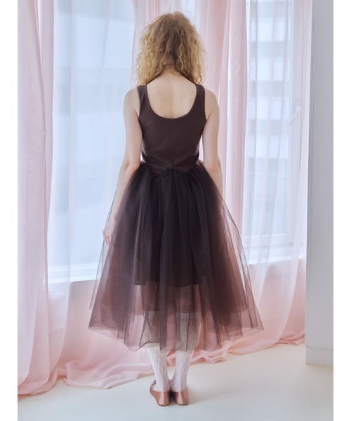 etre loin(エトルワン)の「Volume tulle skirt tank dress / ボリュームチュールスカートタンクワンピース(ワンピース・レディース・グレー/ブラウン/ブラック・M)」の15枚目の写真