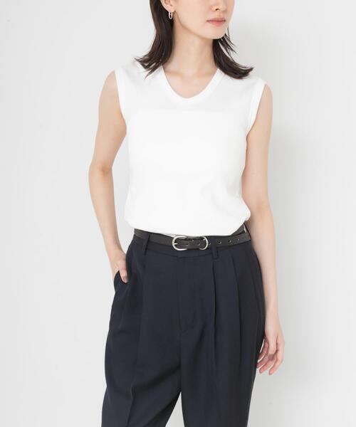 URBAN RESEARCH(アーバンリサーチ)の「new basic BABY SKIN SLEEVELESS(タンクトップ・レディース・オフホワイト/カーキ/ネイビー・FREE)」の1枚目の写真