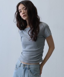 asymmetric layered gather tee / アシンメトリーレイヤードギャザーTシャツ