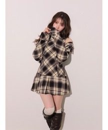 Check shirt collar cropped jacket(eme10865)
