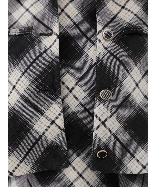 M me eme(エムミーエメ)の「Check shirt collar cropped jacket(eme10865)(その他アウター・レディース・ブラウン/ブラック・FREE)」の18枚目の写真