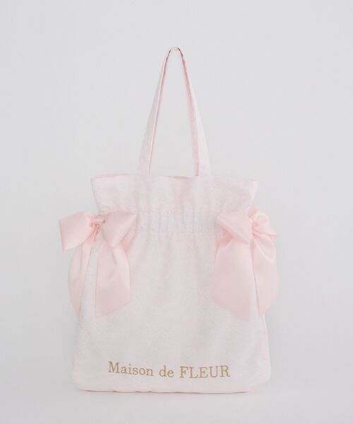 Maison de FLEUR(メゾンドフルール)の「レースダブルリボントートバッグ(トートバッグ・レディース・ライトピンク・FREE)」の6枚目の写真