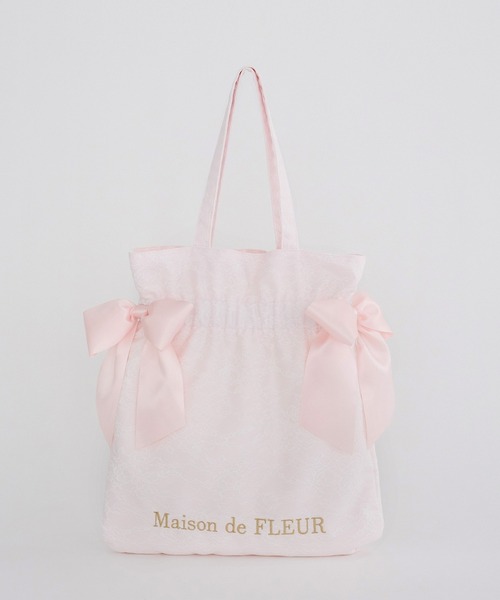 Maison de FLEUR(メゾンドフルール)の「レースダブルリボントートバッグ(トートバッグ・レディース・ライトピンク・FREE)」の2枚目の写真