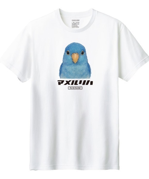 Moftique(モフティック)の「Moftique(モフティック) 半袖Tシャツ マメルリハ インコ ペット アニマル プリント トップス カットソー レディース(Tシャツ/カットソー・レディース・ブラック/ホワイト・L/M)」の2枚目の写真