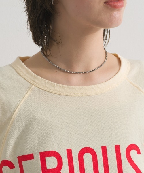 enhaut（アンオート）の「天竺編みラグラン SERIOUSLY フロント＆バック ロゴ プリント Tシャツ（Tシャツ/カットソー・レディース・グリーン/オレンジ/アイボリー・FREE）」の10枚目の写真