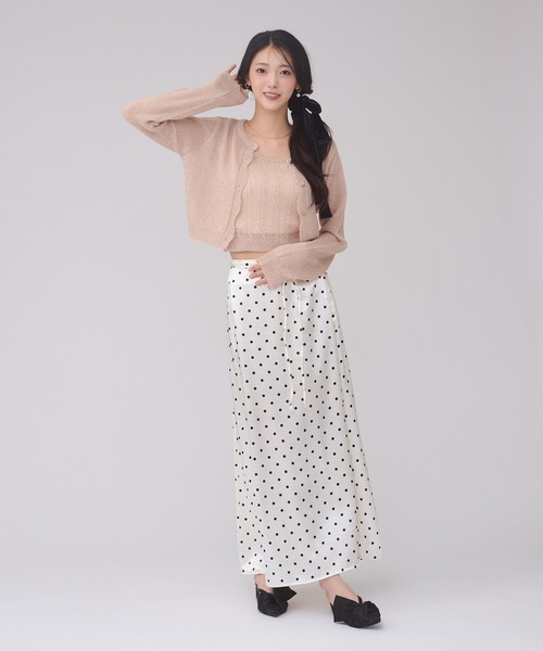 Ambre Neige(アンブルネージュ)の「sequins knit ensemble / スパンコールニットアンサンブル(カーディガン/ボレロ・レディース・グレー/アイボリー/ピンクベージュ・FREE)」の15枚目の写真