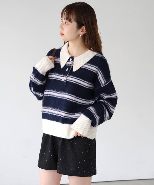 tiptop(ティップトップ)の「起毛ニットポロ(ニット/セーター・レディース・ネイビー系/アイボリー/チャコールグレー/ブラウン系その他・FREE)」の17枚目の写真