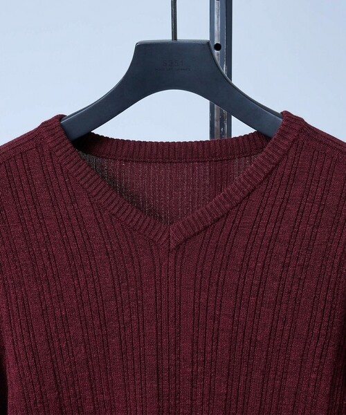 5351 POUR LES HOMMES(ゴーサンゴーイチプールオム)の「Vネック ホールガーメント ニット(ニット/セーター・メンズ・ブルー/ボルドー/ブラック・44/46/48/50)」の12枚目の写真