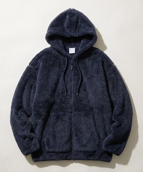 Champion(チャンピオン)の「2026AW Champion/チャンピオン シェルパフリース ワンポイントロゴ刺繍 フーデッドジャケット フルジップパーカー レディース メンズ(ブルゾン・メンズ・モスグリーン/ブラック/ネイビー・L/XL/M)」の3枚目の写真